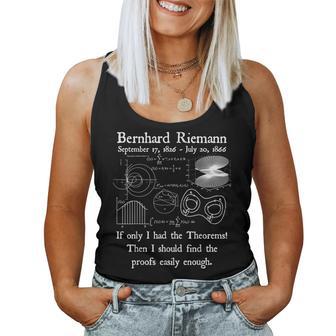 Nerdy Vintage Bernhard Riemann Mathematics Math Teacher Women Tank Top - Monsterry AU