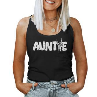 For New Auntie Announcement Cool Auntie Aunt Skeleton Hand Women Tank Top - Monsterry DE