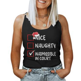 Nice And Naughty Christmas Inadmissible In Court Women Tank Top - Thegiftio UK