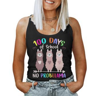 No Probllama 100 Days Of School Llama Teachers Women Tank Top - Monsterry DE
