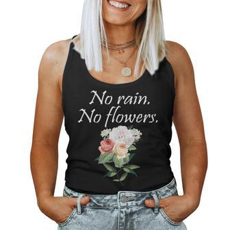 No Rain No Flowers Minimalism Lover Floral Gardening Women Tank Top - Monsterry DE
