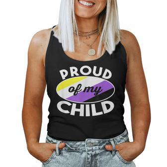 Non Binary Pride Clothes Proud Of My Nonbinary Child Dad Mom Women Tank Top - Monsterry UK
