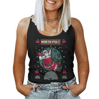 North Pole Dancer Pole Dancing Santa Claus Ugly Christmas Women Tank Top - Monsterry CA