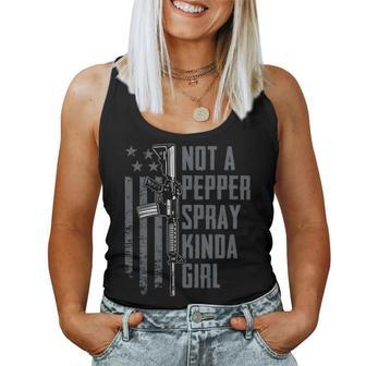 Not A Pepper Spray Kinda Girl Gun Owner On Back Women Tank Top - Monsterry CA