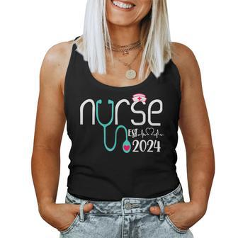 Nurse Est 2024 Rn Nursing School Graduation Graduate Bsn Women Tank Top - Thegiftio UK