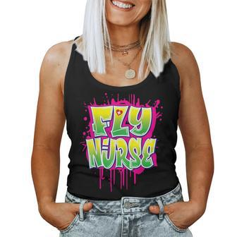 Nursing 80S 90S Hip Hop Fly Nurse Graffiti Style Women Tank Top - Seseable