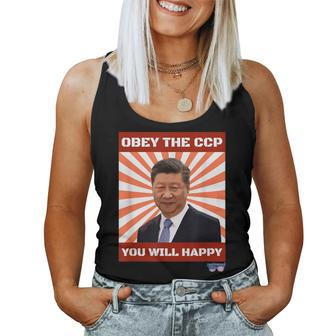 Obey The Ccp Sarcastic Slogan Women Tank Top - Monsterry