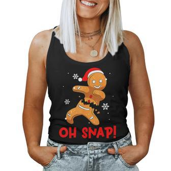 Oh Snap Gingerbread Man Merry Christmas Pajama Xmas Boy Girl Women Tank Top - Thegiftio UK