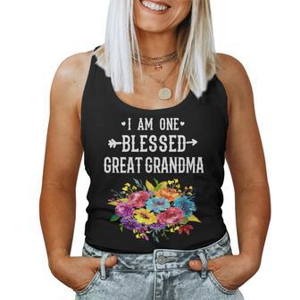 I Am One Blessed Great Grandma For Great Grandma Women Tank Top - Monsterry