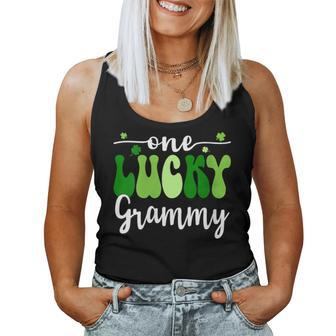 One Lucky Grammy Groovy Retro Grammy St Patrick's Day Women Tank Top - Seseable