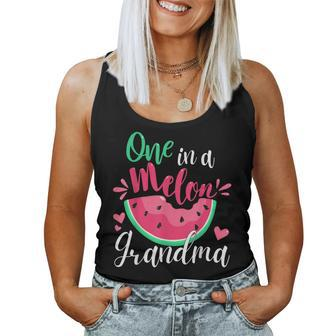 One In A Melon Grandma Birthday Party Matching Family Group Women Tank Top - Monsterry