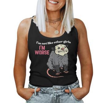 Opossum Not Like Other Girls Im Worse Possum Women Women Tank Top - Monsterry CA