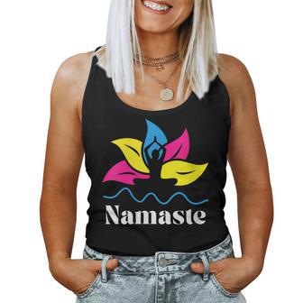 Pan Pride Subtle Pansexual Yoga Lotus Flower Namaste Yogi Women Tank Top - Monsterry DE