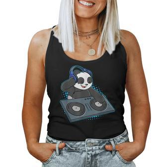 Panda Bear Dj Music Disc Jockey Disco Musician Turntable Women Tank Top - Monsterry