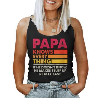 Papa Knows Everything Father's Day 2024 For Grandpa Or Dad Women Tank Top - Monsterry AU