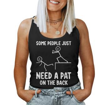 Pat On The Back Adult Sarcastic Women Tank Top - Seseable