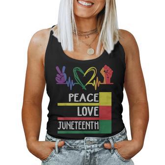 Peace Love Junenth Pride Black Girl Queen Men Women Tank Top - Monsterry AU