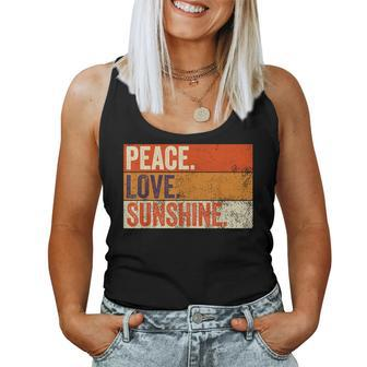 Peace Love Sunshine Mother Father Sun Lover Vintage Women Tank Top - Monsterry CA