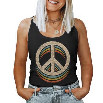 Peace Sign Cool Vintage 60S 70S 80S Casual Graphic Women Tank Top - Thegiftio UK