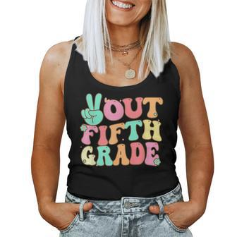 Peace Sign Out Fifth Grade Last Day School 5Th Graduation Women Tank Top - Monsterry CA