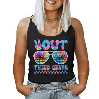 Peace Out Third Grade Last Day Of School Summer Tie Dye Women Tank Top - Monsterry