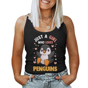 Penguin For Girls Just A Girl Who Loves Penguins Women Tank Top - Monsterry UK