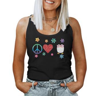 Penguin Peace Love Hippie Glasses Boho Bird Lovers Women Tank Top - Monsterry AU