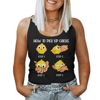 How To Pick Up Chicks Cheesy Pick-Up Lines Chicken Lover Women Tank Top - Monsterry AU