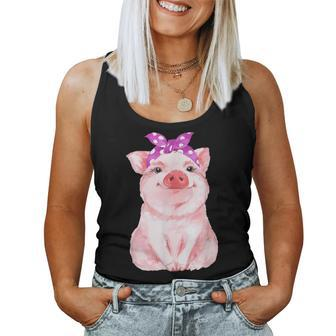 Pig With Bandana For Girl And Women Women Tank Top - Monsterry UK
