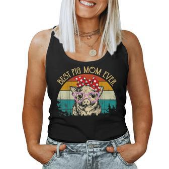 Pig Vintage Retro Style Mother's Day Best Pig Mom Ever Women Tank Top - Monsterry UK