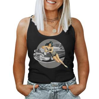 Pin-Up Girl Hot Car Vintage 1940'S Women Tank Top - Monsterry AU