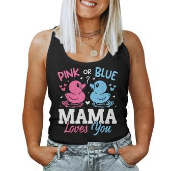 Pink Or Blue Gender Reveal Party Announcement Mama Duck Women Tank Top - Monsterry CA