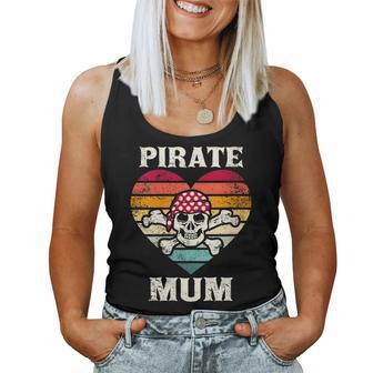 Pirate Mum Heart Vintage Skull Heart Women Tank Top - Monsterry UK