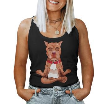 Pitbull Yoga Animal Lover Zen Dog Puppy Yogi Namaste Women Tank Top - Monsterry UK