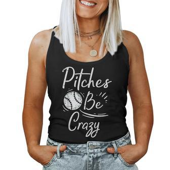 Pitches Be Crazy Baseball Sports Player Boys Women Tank Top - Seseable