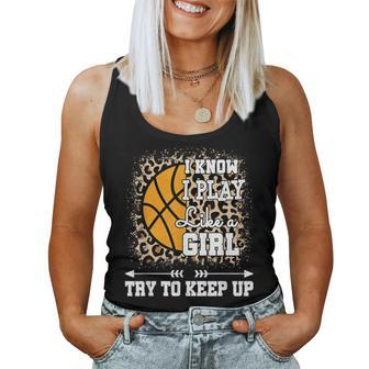 Play Like A Girl Leopard Print Girls Basketball Women Tank Top - Monsterry DE