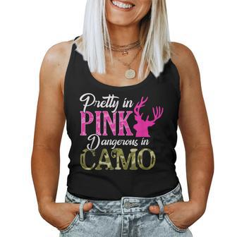 Pretty In Pink Dangerous In Camo Hunter Girl Women Tank Top - Monsterry UK