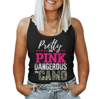 Pretty In Pink Dangerous In Camo Hunting Girl Women Tank Top - Monsterry AU