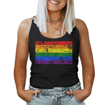 Pride Rainbow Flag Lgbt Gay Lesbian Vintage Women Tank Top - Monsterry AU
