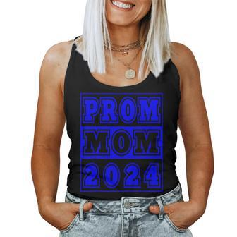 Prom Mom 2024 Blue Text School Prom Dance Chaperone Women Tank Top - Monsterry DE