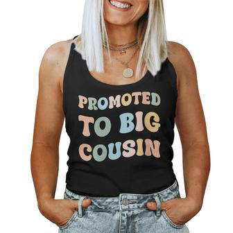 Promoted To Big Cousin Groovy Pastel Vintage Women Tank Top - Monsterry