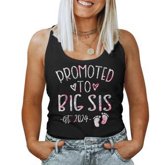 Promoted To Big Sis Est 2024 Sister Pregnancy Announcement Women Tank Top - Monsterry CA