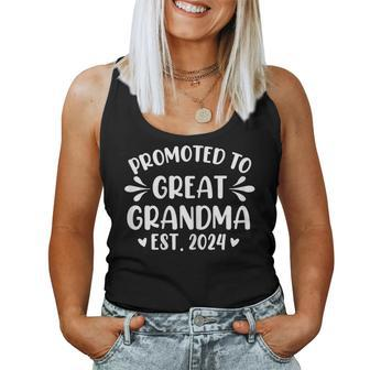 Promoted To Great Grandma 2024 Soon To Be Great Grandmother Women Tank Top - Thegiftio UK