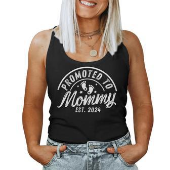 Promoted To Mommy Est 2024 New Mom First Mommy Women Tank Top - Thegiftio UK