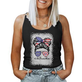 Proud Air Force Mom Messy Bun Sunglasses Mom Mother's Day Women Tank Top - Monsterry UK