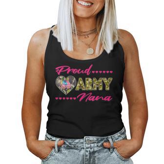 Proud Army Nana Camo Us Flag Dog Tag Military Grandma Women Tank Top - Monsterry