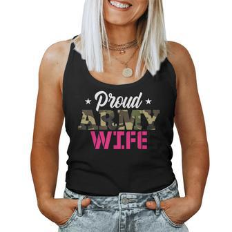 Proud Army Wife Camo Military Spouse Women Tank Top - Monsterry UK