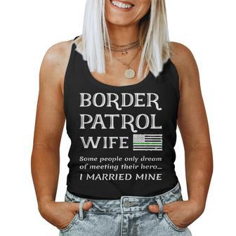 Proud Border Patrol Agent Wife Thin Green Line Us Flag Wives Women Tank Top - Monsterry AU