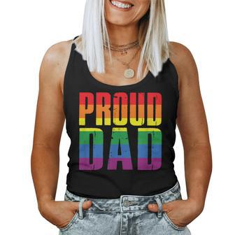 Proud Dad Lgbt Rainbow Gay Pride Father's Day Women Tank Top - Monsterry AU