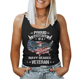 Proud Daughter Of A Navy Seabee Veteran Women Tank Top - Monsterry